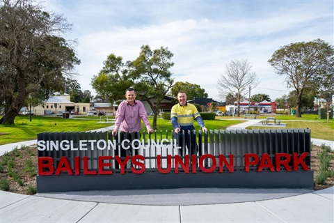  Singleton Council’s Manager Infrastructure Services Damian Morris and Parks Management Officer Mitch Moy at Baileys Union Park.jpeg