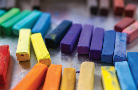 photo of multi coloured pastel sticks 
