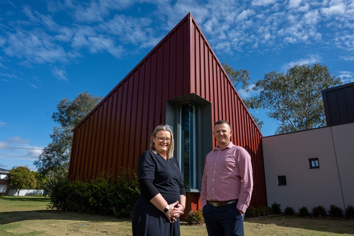Mary - Anne Crawford and Damian Morris - in front of the Singleton Arts and Cultural Centre.jpg