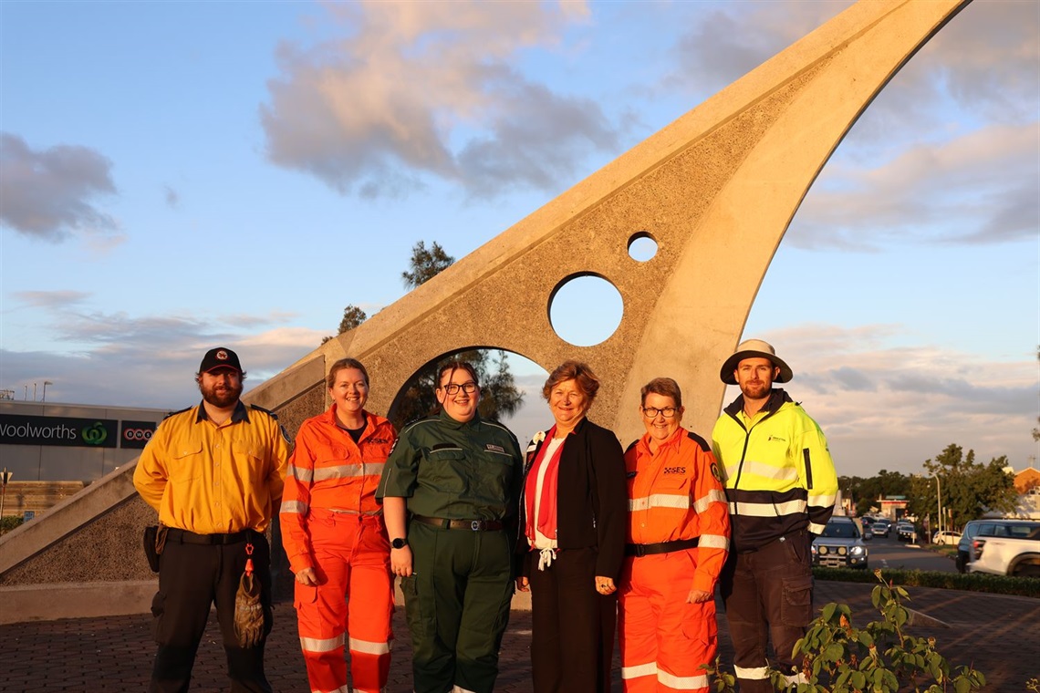 Volunteers and Council at the Singleton Sundial - National Volunteers WSeek - Emergency Services Expo 2025.JPG