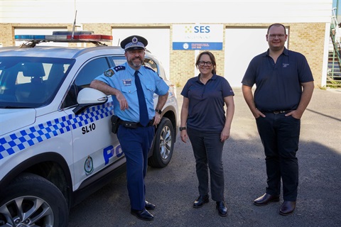 HVPD Acting Inspector Michael Magann, Singleton Council EMMO Kylie Wallace, Westpac Rescue Helicopter Service Danny Eather (1).jpg